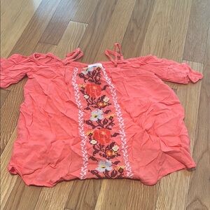 Old Navy Pink Ruffled 3/4 Sleeve Blouse